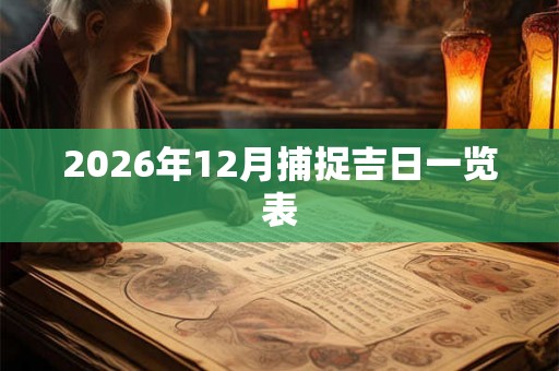 2026年12月捕捉吉日一览表 2026年12月捕捉吉日一览表