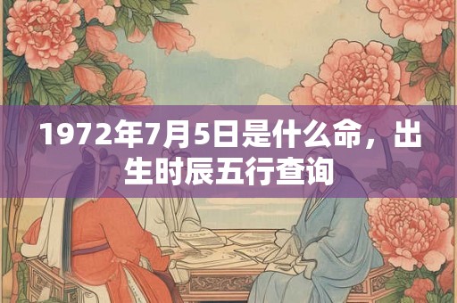 1972年7月5日是什么命，出生时辰五行查询