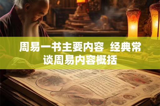 周易一书主要内容 经典常谈周易内容概括 周易一书主要内容 经典常谈周易内容概括