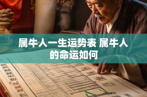 属牛人一生运势表 属牛人的命运如何 属牛人一生运势表 属牛人的命运如何