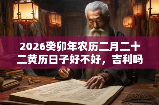2026癸卯年农历二月二十二黄历日子好不好,吉利吗? 2026癸卯年农历二月二十二黄历日子好不好,吉利吗?