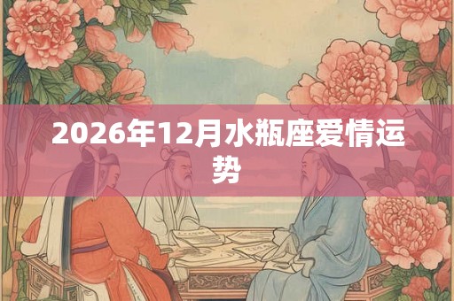 2026年12月水瓶座爱情运势