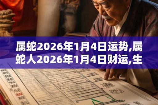 属蛇2026年1月4日运势,属蛇人2026年1月4日财运,生肖蛇2026年1月4日运势