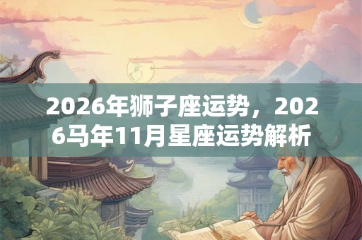 2026年狮子座运势，2026马年11月星座运势解析