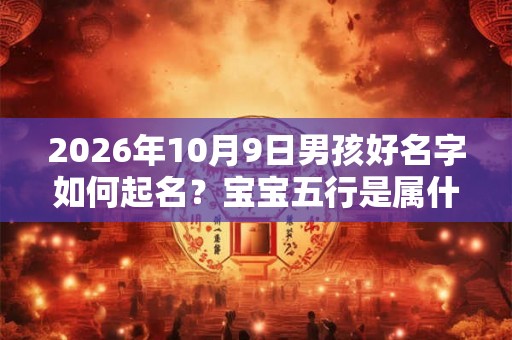 2026年10月9日男孩好名字如何起名？宝宝五行是属什么呢？