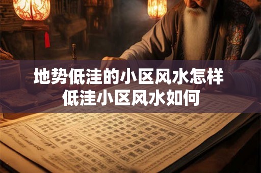 地势低洼的小区风水怎样 低洼小区风水如何