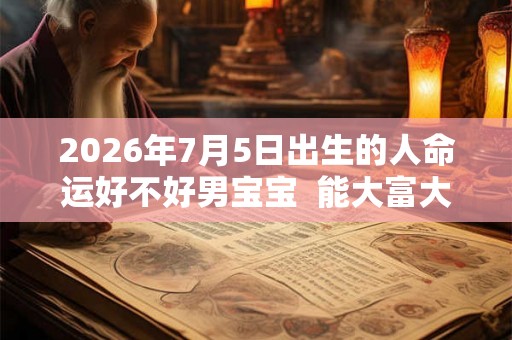 2026年7月5日出生的人命运好不好男宝宝 能大富大贵吗 2026年7月5日出生的人命运好不好男宝宝 能大富大贵吗