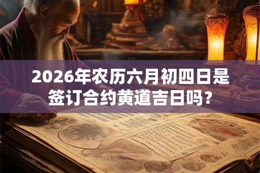 2026年农历六月初四日是签订合约黄道吉日吗？