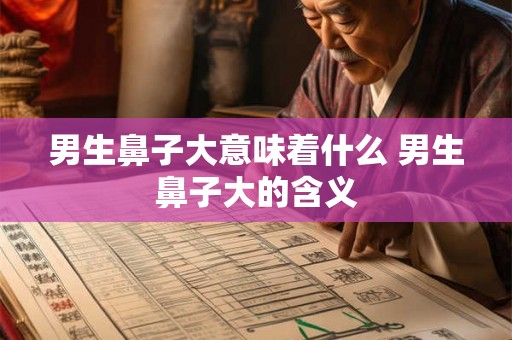 男生鼻子大意味着什么 男生鼻子大的含义