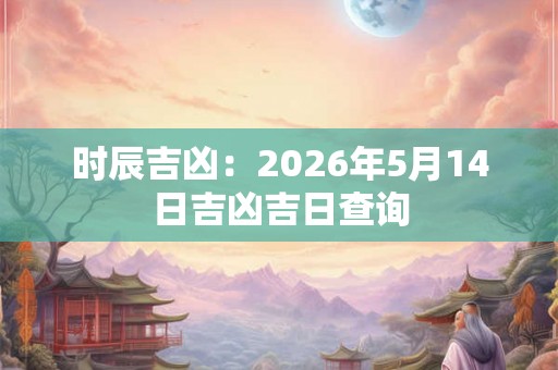 时辰吉凶:2026年5月14日吉凶吉日查询 时辰吉凶:2026年5月14日吉凶吉日查询