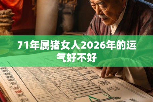 71年属猪女人2026年的运气好不好