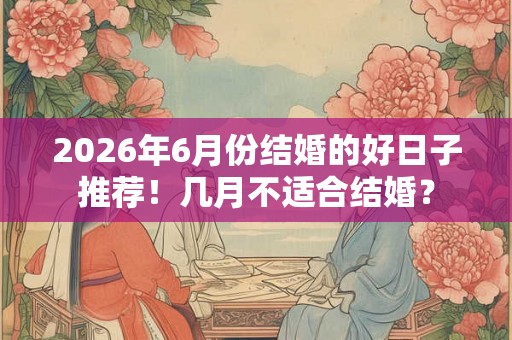 2026年6月份结婚的好日子推荐！几月不适合结婚？