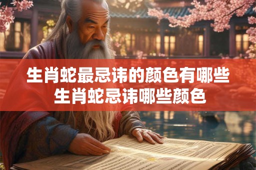 生肖蛇最忌讳的颜色有哪些 生肖蛇忌讳哪些颜色
