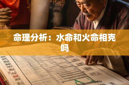 命理分析:水命和火命相克吗 命理分析:水命和火命相克吗