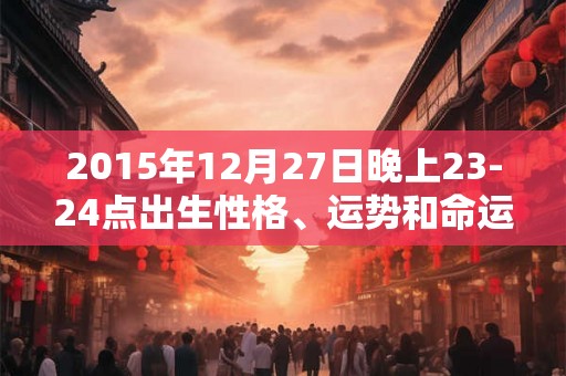 2015年12月27日晚上23-24点出生性格、运势和命运 2015年12月27日晚上23-24点出生性格、运势和命运