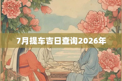 7月提车吉日查询2026年