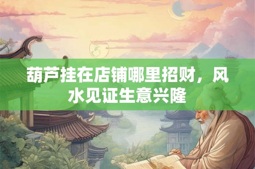 葫芦挂在店铺哪里招财，风水见证生意兴隆