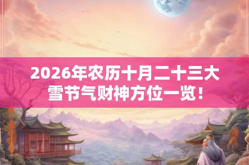 2026年农历十月二十三大雪节气财神方位一览! 2026年农历十月二十三大雪节气财神方位一览!