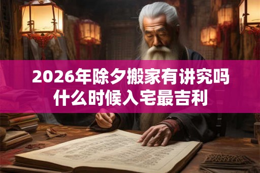 2026年除夕搬家有讲究吗什么时候入宅最吉利