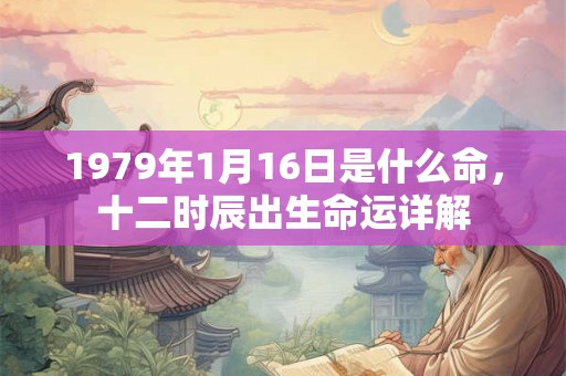 1979年1月16日是什么命，十二时辰出生命运详解
