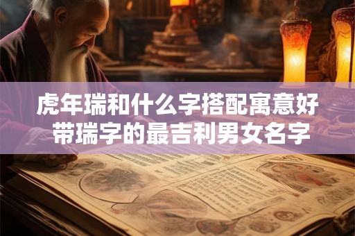 虎年瑞和什么字搭配寓意好 带瑞字的最吉利男女名字大全
