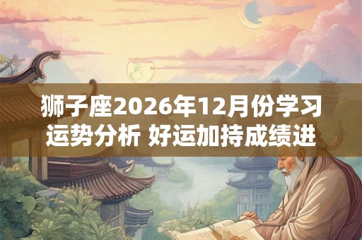狮子座2026年12月份学习运势分析 好运加持成绩进步大