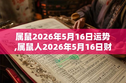 属鼠2026年5月16日运势,属鼠人2026年5月16日财运,生肖鼠2026年5月16日运势