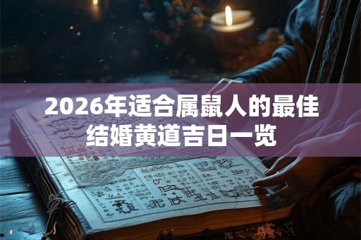 2026年适合属鼠人的最佳结婚黄道吉日一览