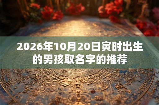 2026年10月20日寅时出生的男孩取名字的推荐