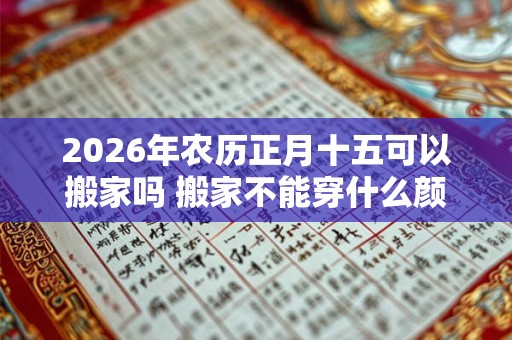 2026年农历正月十五可以搬家吗 搬家不能穿什么颜色