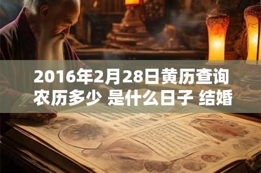2016年2月28日黄历查询 农历多少 是什么日子 结婚吉时