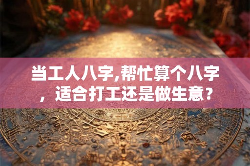 当工人八字,帮忙算个八字，适合打工还是做生意？