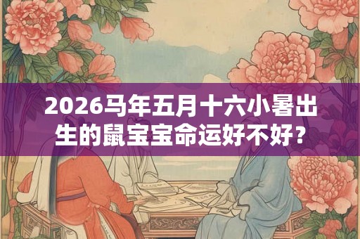 2026马年五月十六小暑出生的鼠宝宝命运好不好？