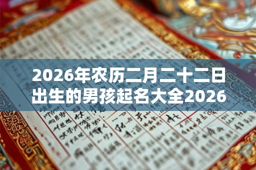 2026年农历二月二十二日出生的男孩起名大全2026免费