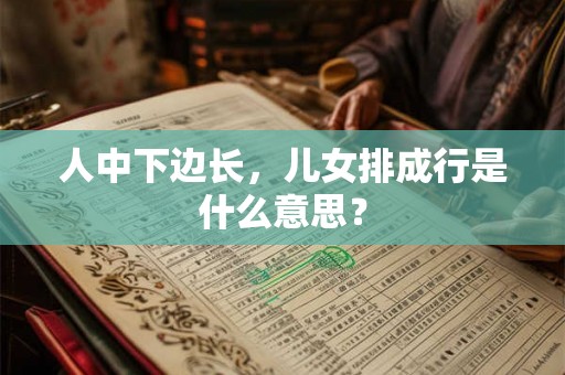人中下边长，儿女排成行是什么意思？