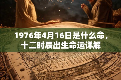 1976年4月16日是什么命，十二时辰出生命运详解
