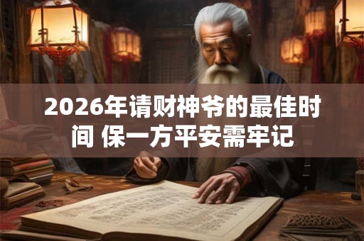 2026年请财神爷的最佳时间 保一方平安需牢记