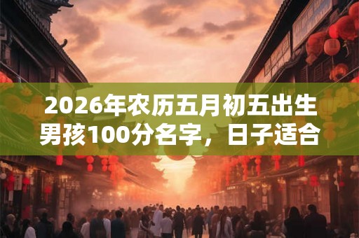 2026年农历五月初五出生男孩100分名字，日子适合生宝宝吗？