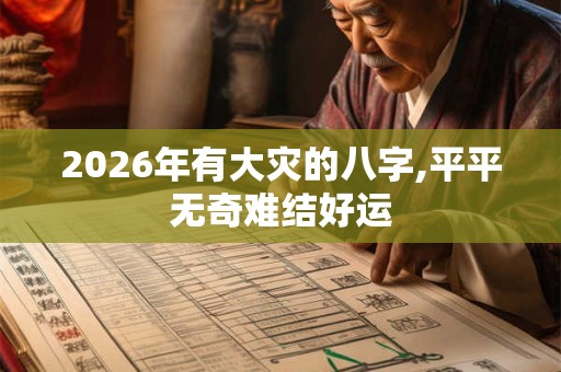2026年有大灾的八字,平平无奇难结好运