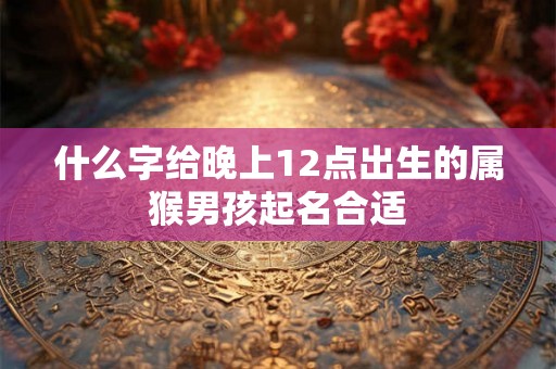 什么字给晚上12点出生的属猴男孩起名合适