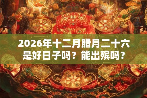 2026年十二月腊月二十六是好日子吗？能出殡吗？