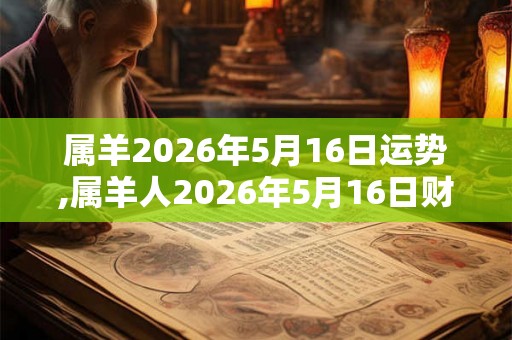 属羊2026年5月16日运势,属羊人2026年5月16日财运,生肖羊2026年5月16日运势