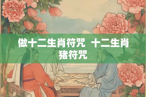 做十二生肖符咒 十二生肖猪符咒 做十二生肖符咒 十二生肖猪符咒