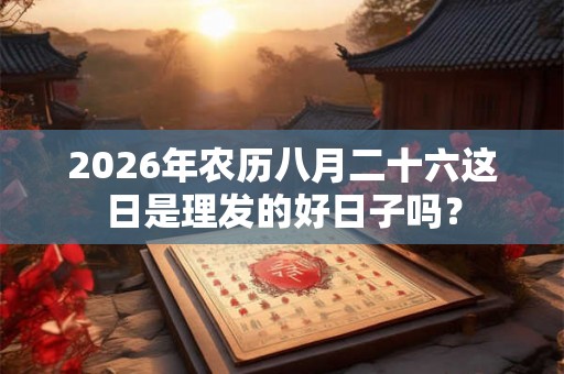 2026年农历八月二十六这日是理发的好日子吗？