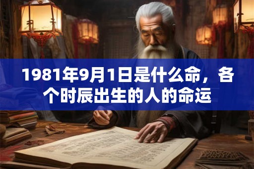 1981年9月1日是什么命，各个时辰出生的人的命运
