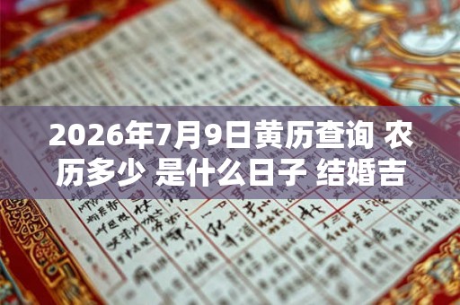 2026年7月9日黄历查询 农历多少 是什么日子 结婚吉时