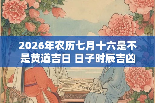 2026年农历七月十六是不是黄道吉日 日子时辰吉凶