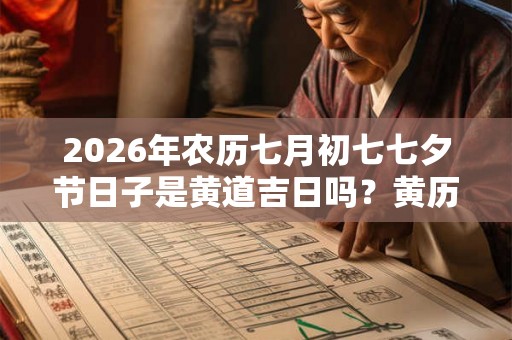 2026年农历七月初七七夕节日子是黄道吉日吗？黄历如何？