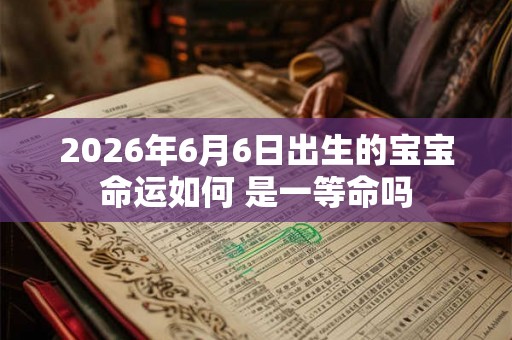 2026年6月6日出生的宝宝命运如何 是一等命吗 2026年6月6日出生的宝宝命运如何 是一等命吗