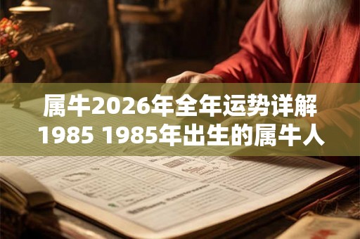 属牛2026年全年运势详解1985 1985年出生的属牛人2026年运势如何